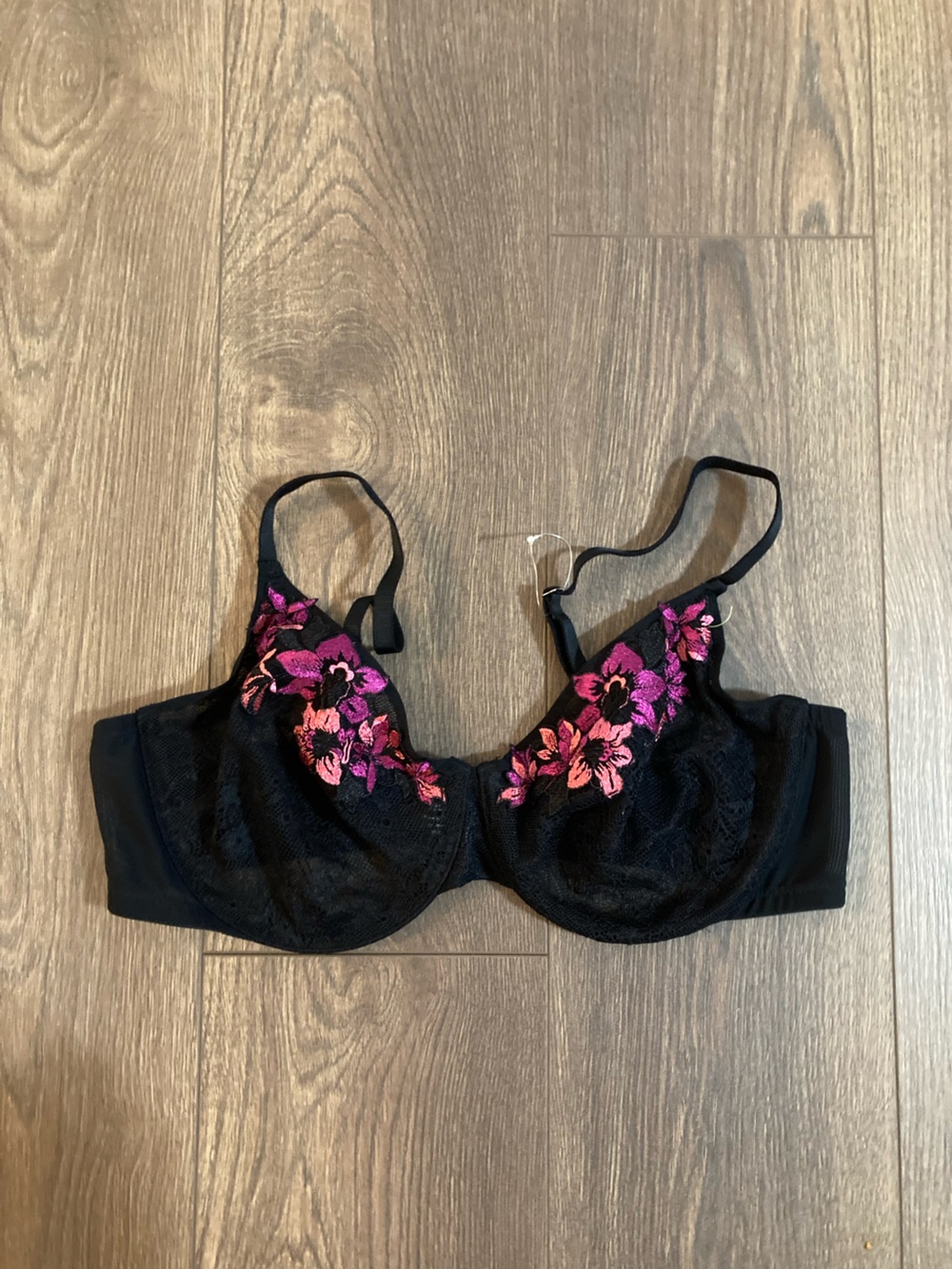 Soma Vintage Romance Full Coverage Black Lace Embroidered Size 38DD